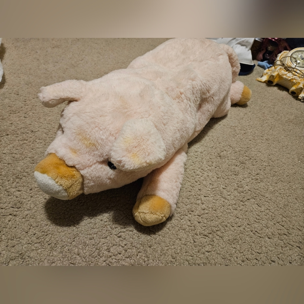 Mervyn's Floppy Friends Pig Wilbur 26" Plush XL Stuffed Animal Korea RARE used. 